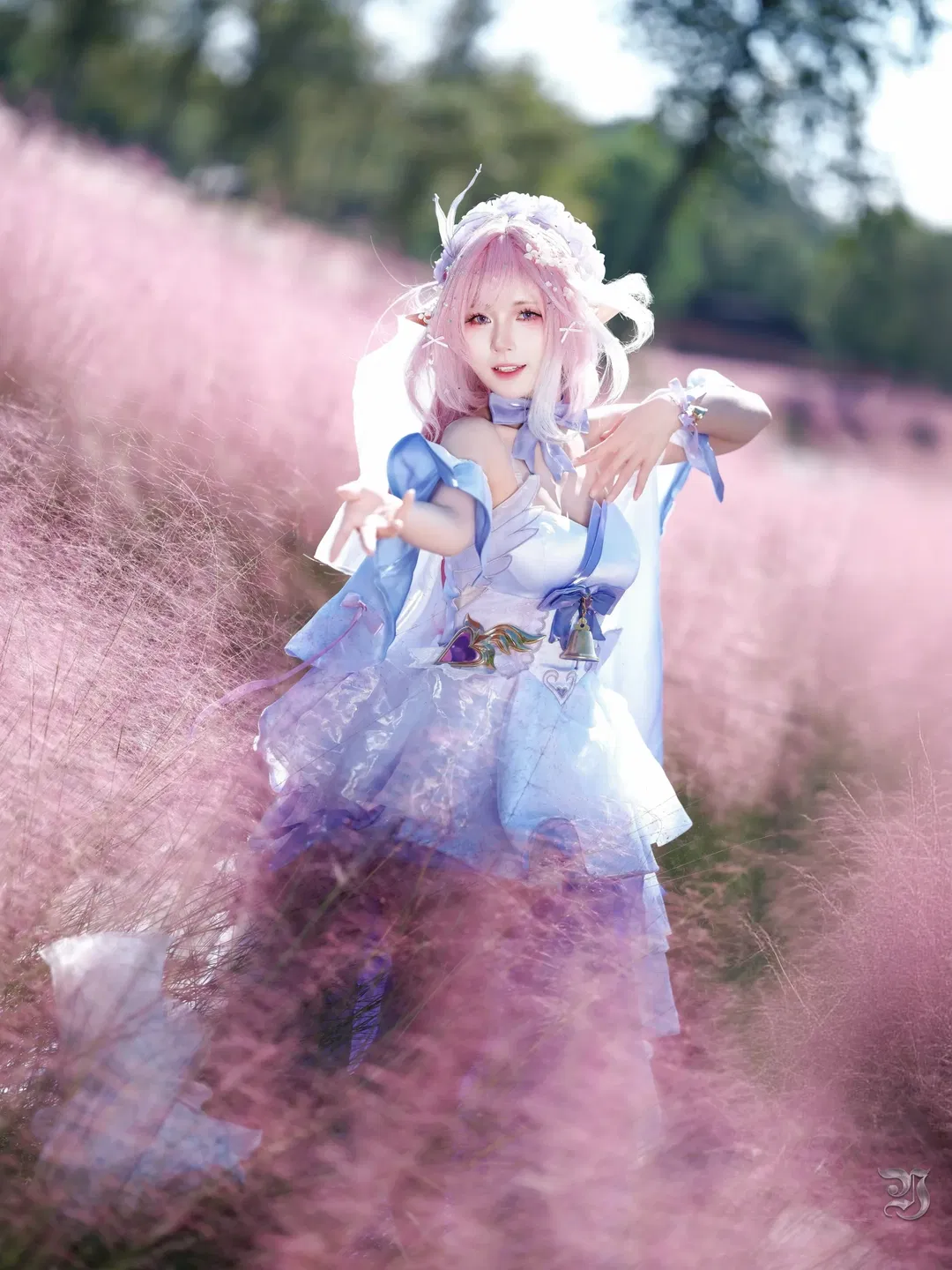 【愛莉希雅cos】粉黛花海中的花嫁 - 第 3 張