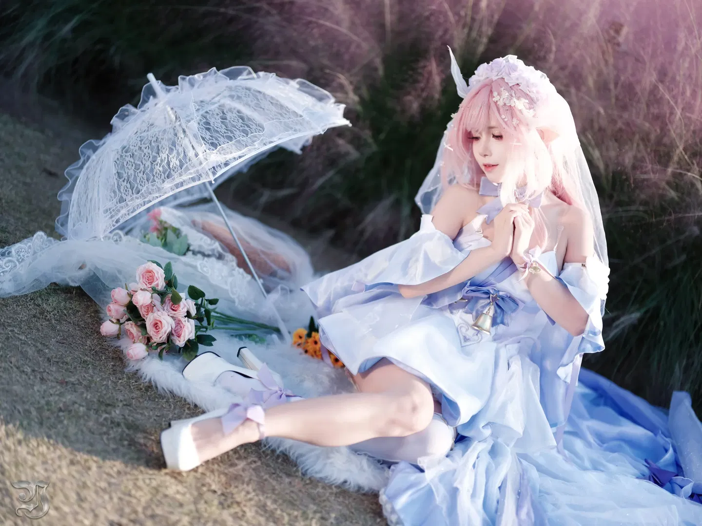 【愛莉希雅cos】粉黛花海中的花嫁 - 第 9 張