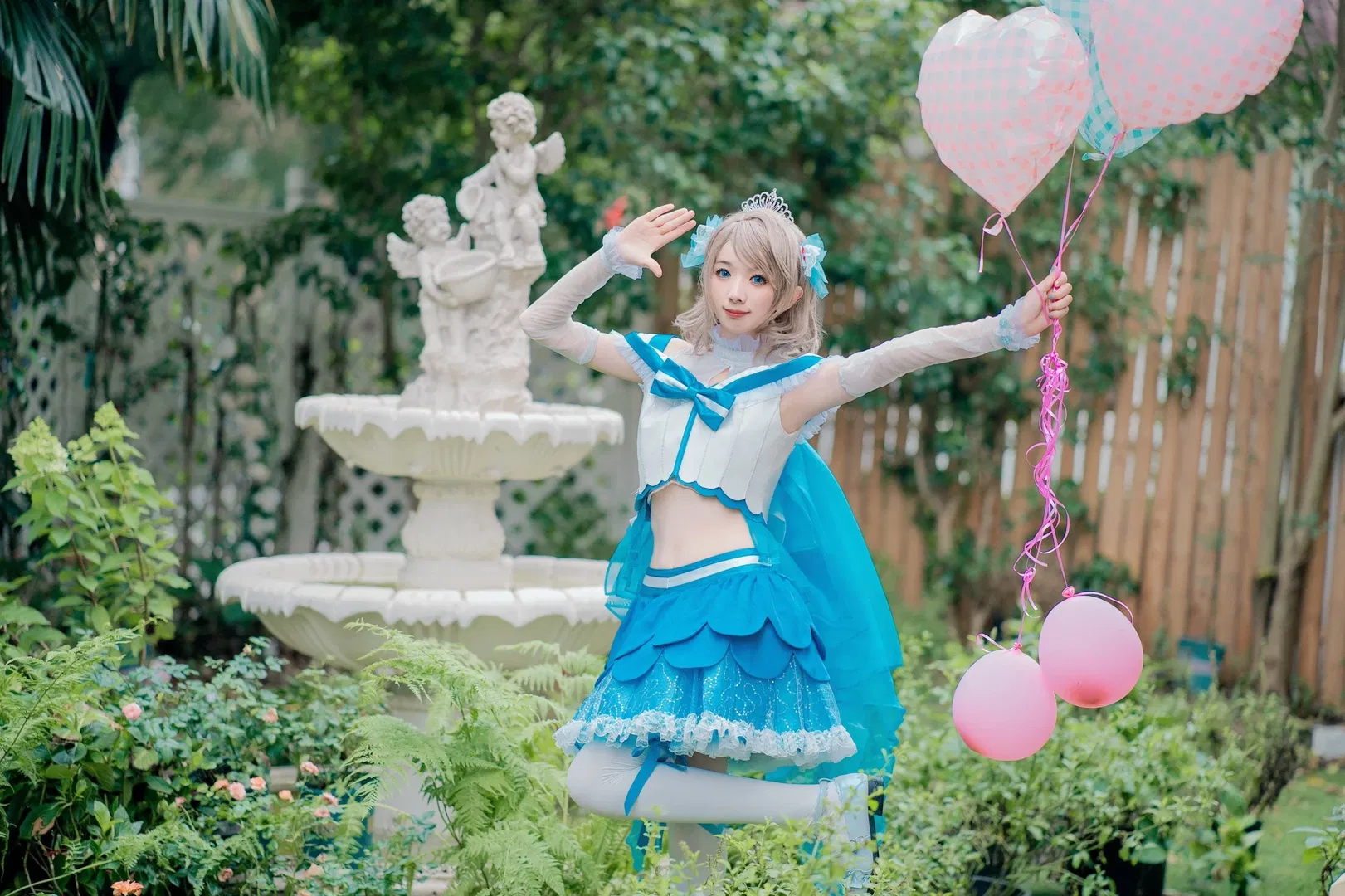 渡边曜cos 恋爱水族馆 没有裙撑也超元气的LoveLive!打歌服 - 第 4 张
