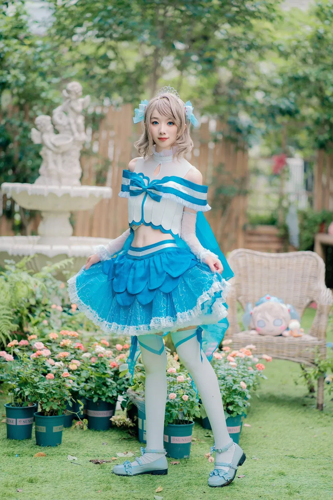 渡边曜cos 恋爱水族馆 没有裙撑也超元气的LoveLive!打歌服