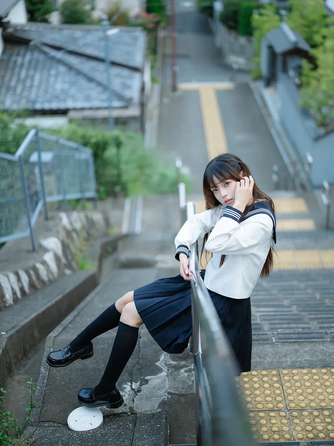 暧昧3センチ，日系水手服街道随拍 - 第 1 张