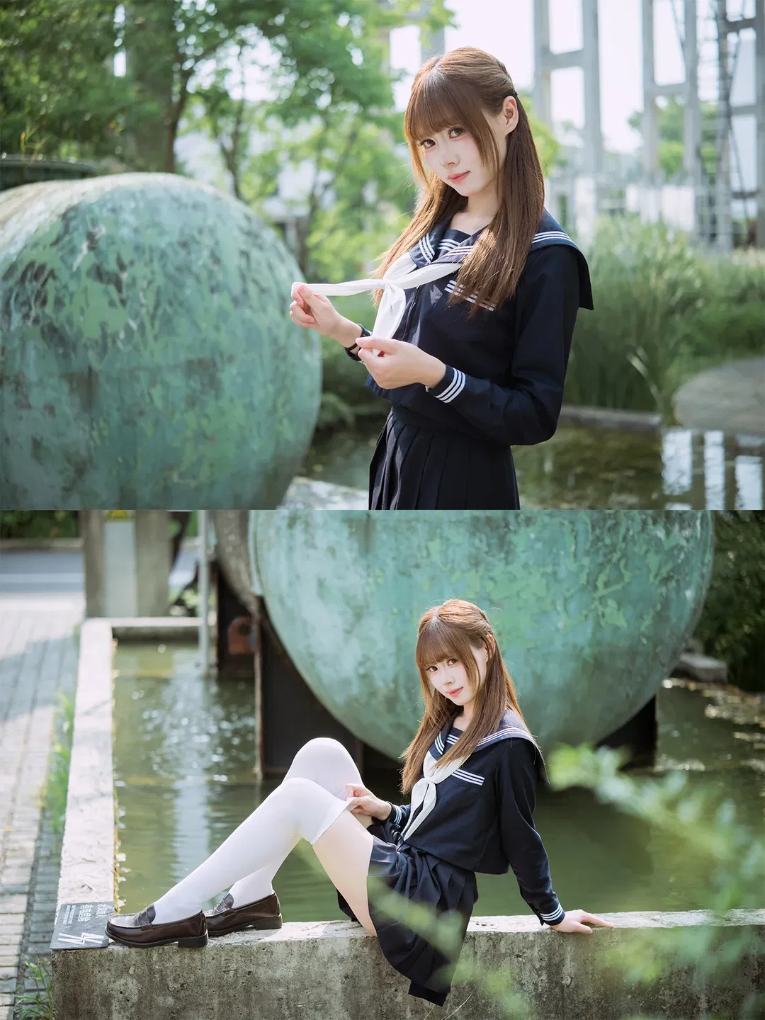 蓝莓冰淇淋味的绀白水手服写真 - 第 2 张