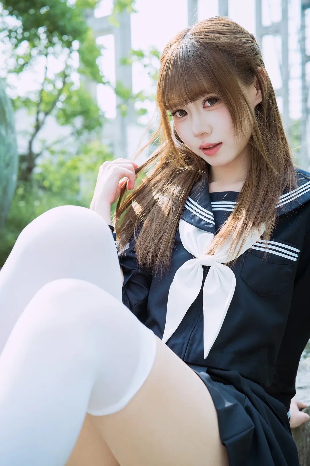 深蓝色水手服与工业风罐体的碰撞 - 第 9 张
