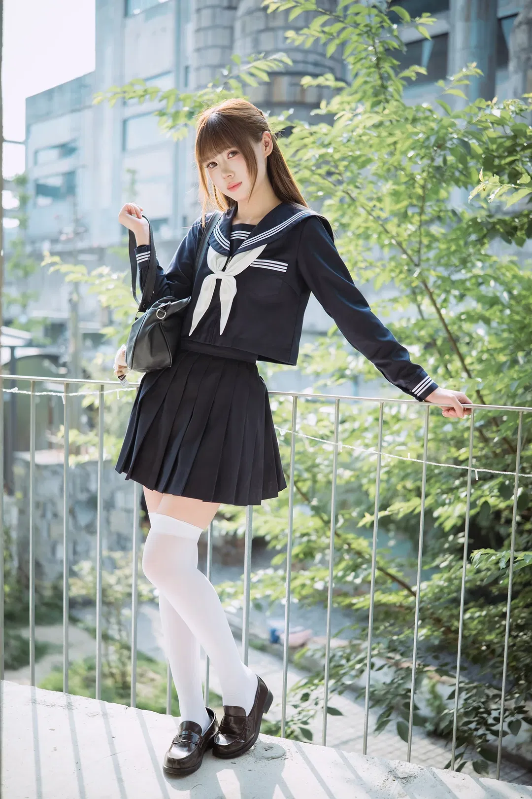 夏日水手服白丝写真，富士X-S20拍摄心得分享 - 第 5 张