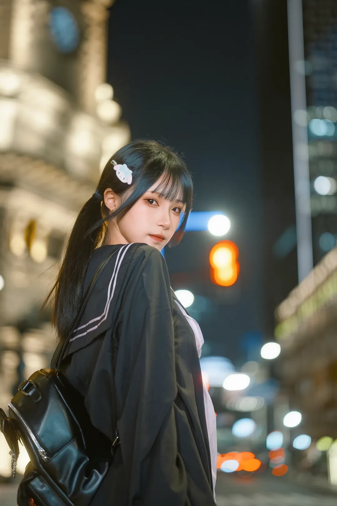 暗黑学院风夜景人像，冷脸萌的二次元氛围感 - 第 15 张