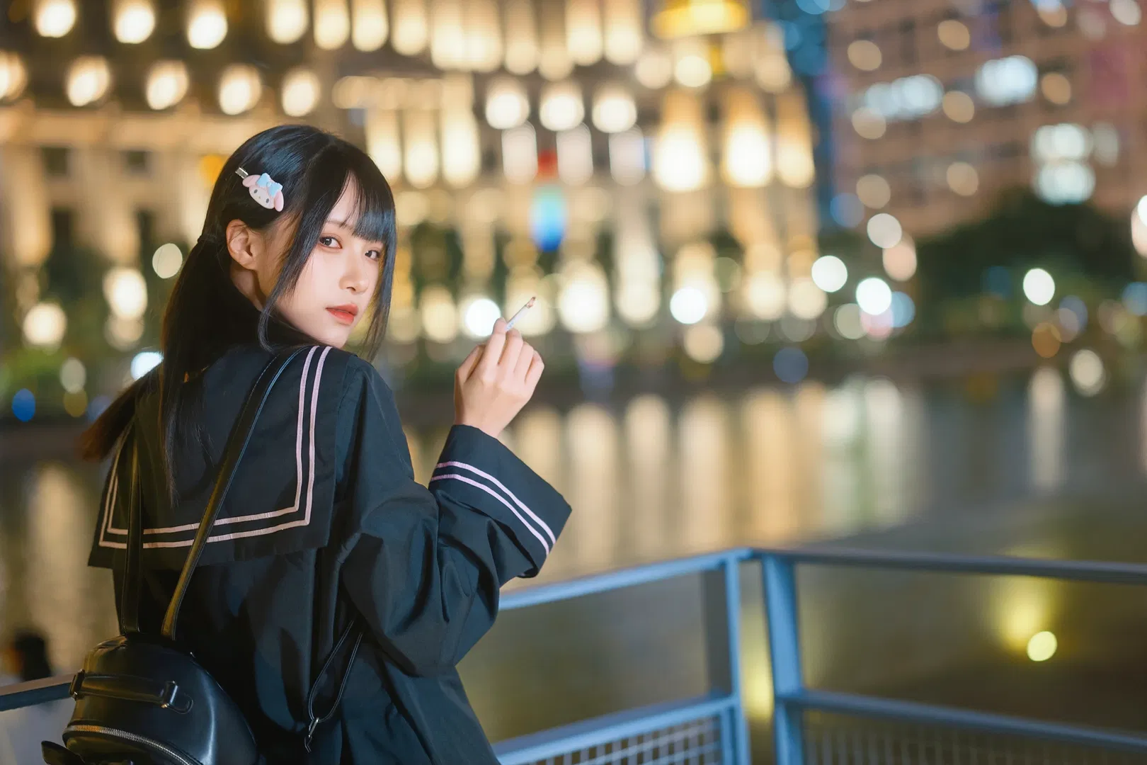 暗黑学院风夜景人像，冷脸萌的二次元氛围感 - 第 18 张