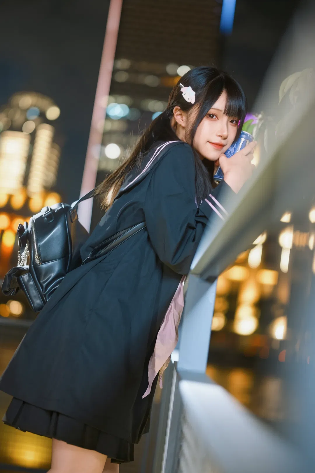 暗黑学院风夜景人像，冷脸萌的二次元氛围感 - 第 6 张