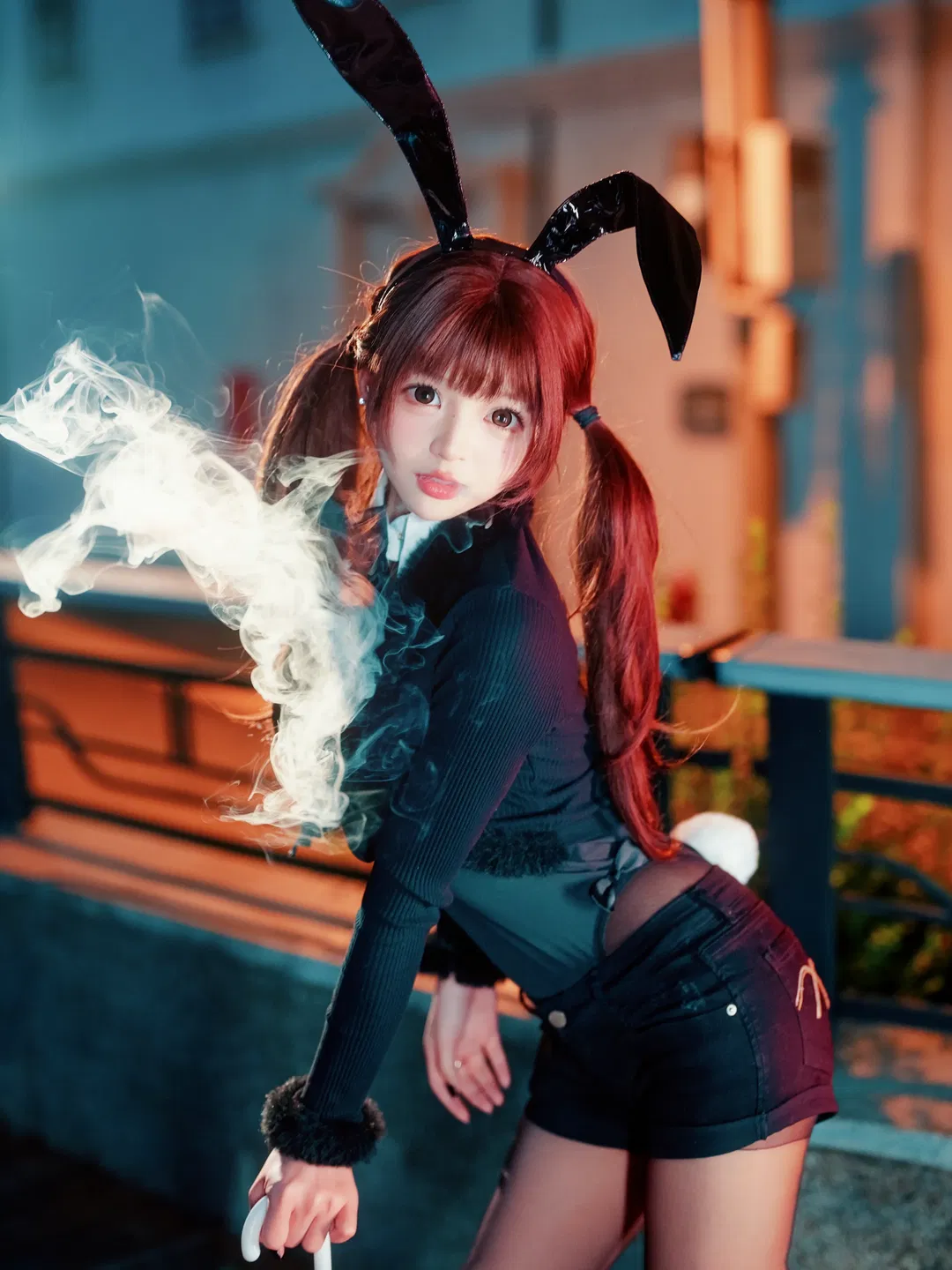 夜景街拍兔耳制服少女 - 第 9 张