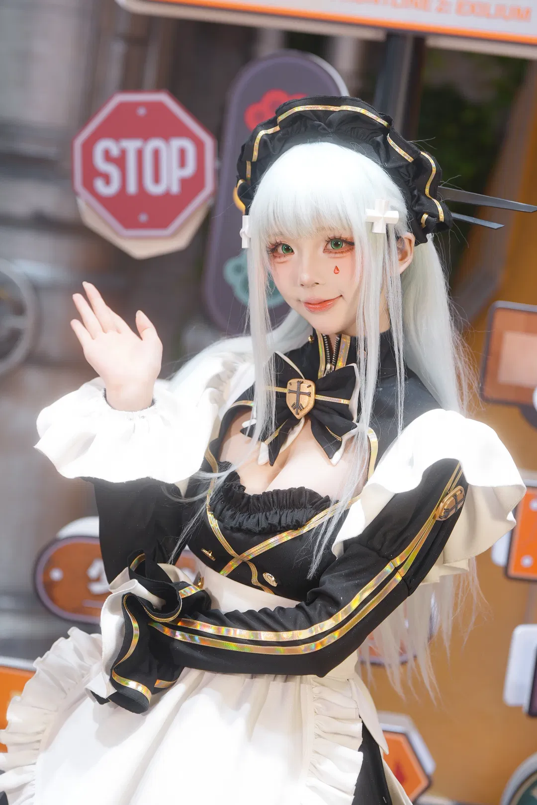 【HK416cos】少女前线2追放 BW现场的黑白女仆装造型 - 第 1 张