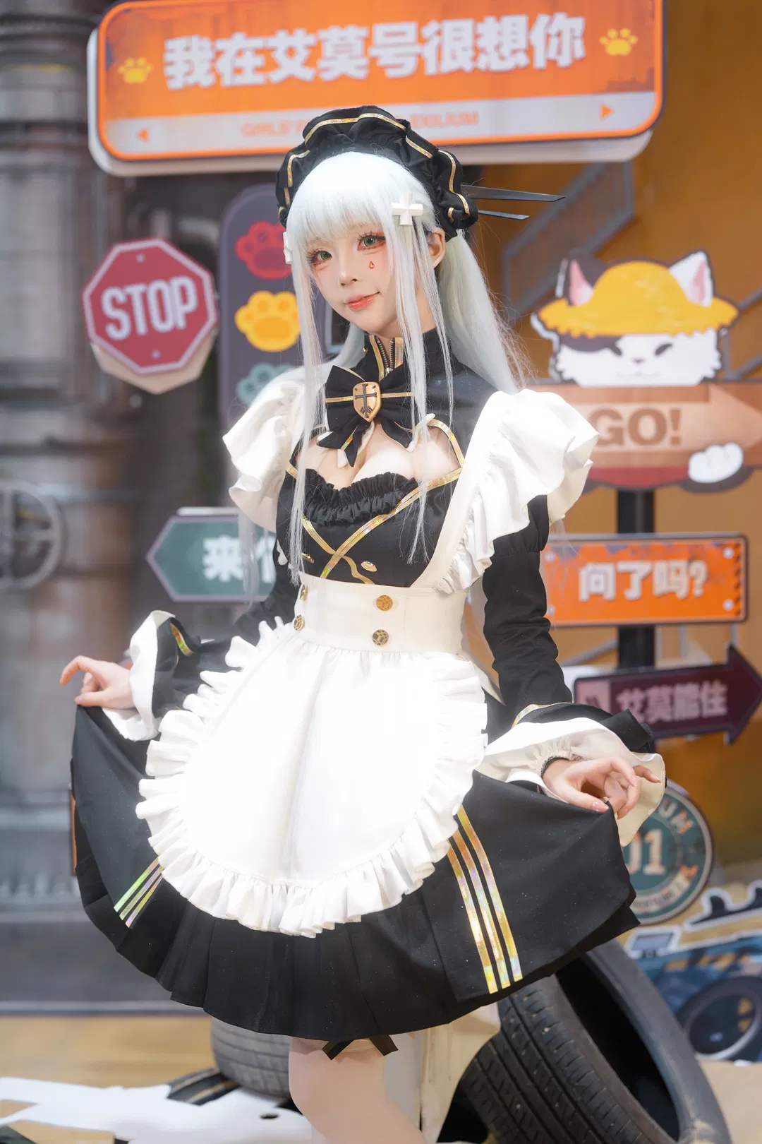 【HK416cos】少女前线2追放 BW现场的黑白女仆装造型 - 第 3 张