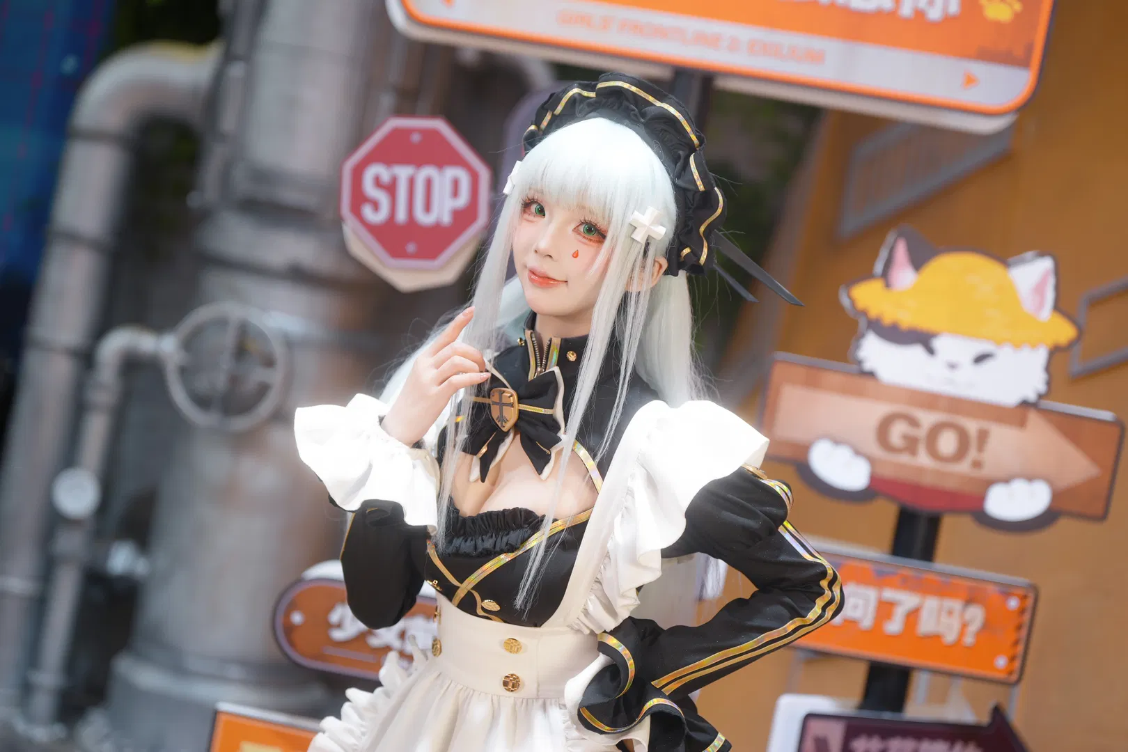 【HK416cos】少女前线2追放 BW现场的黑白女仆装造型 - 第 5 张