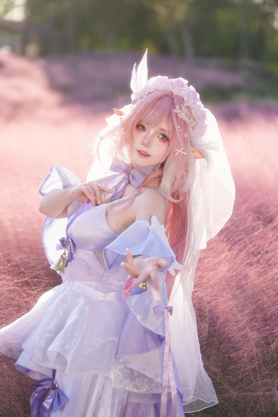 【愛莉希雅cos】崩壞3粉黛花海花嫁 - 第 1 張
