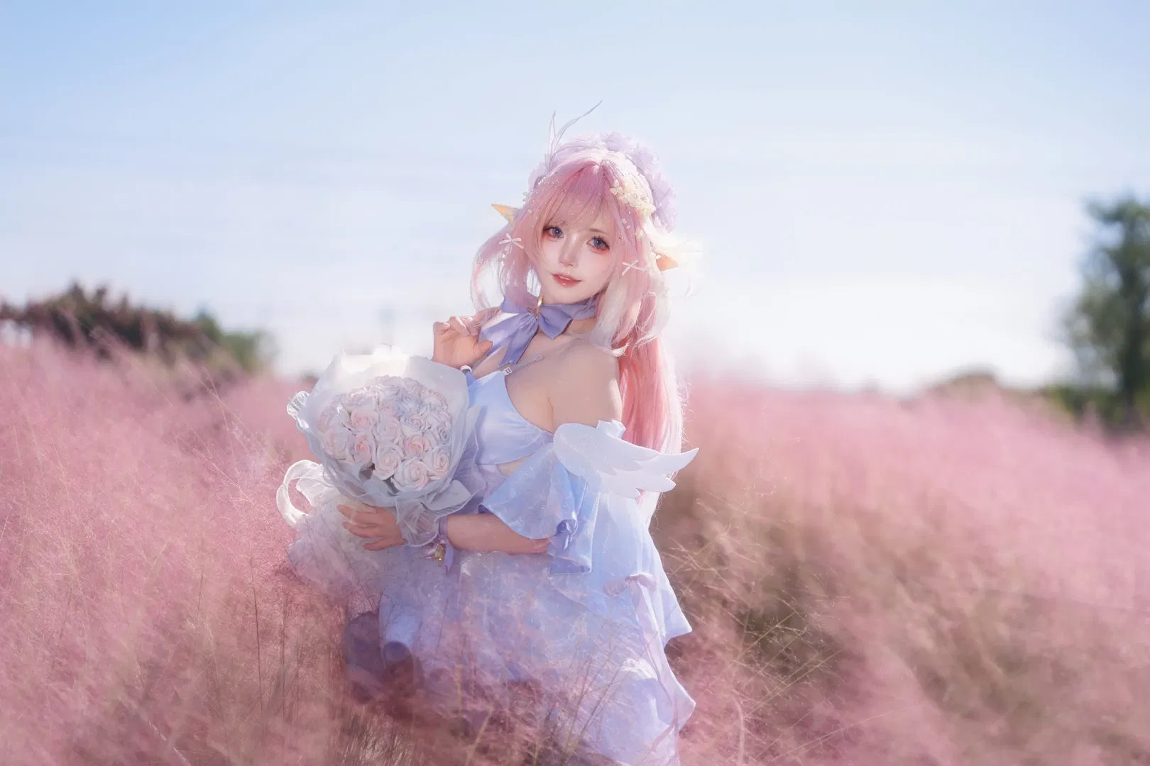 【愛莉希雅cos】崩壞3粉黛花海花嫁 - 第 5 張