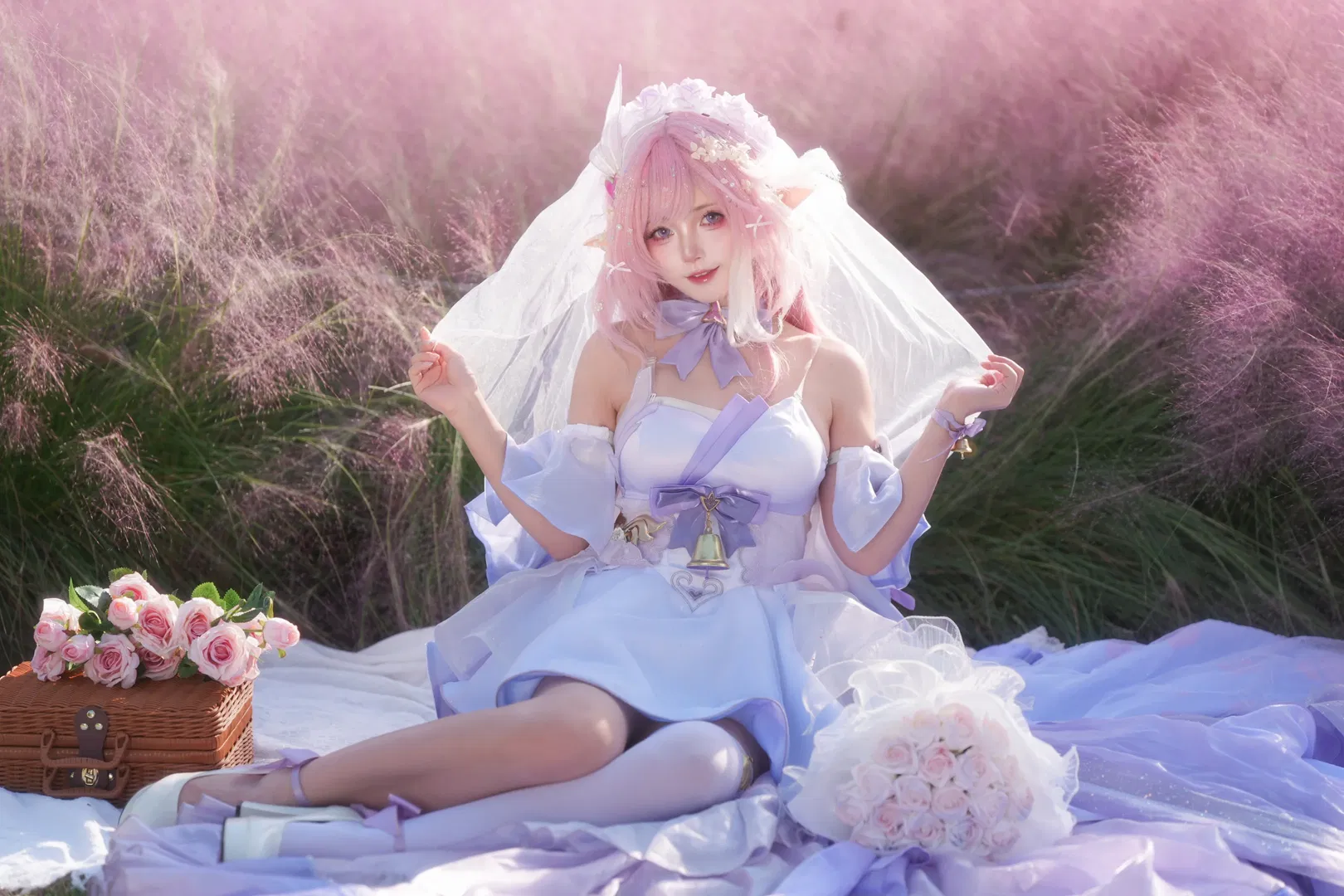 【愛莉希雅cos】崩壞3粉黛花海花嫁 - 第 6 張