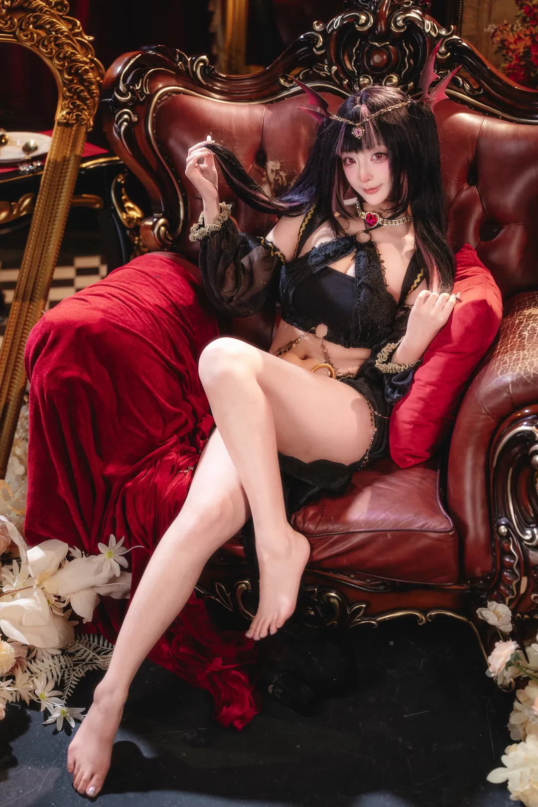【莫琳亲王cos】碧蓝航线舞娘版，红丝绒上的主场气场 - 第 5 张