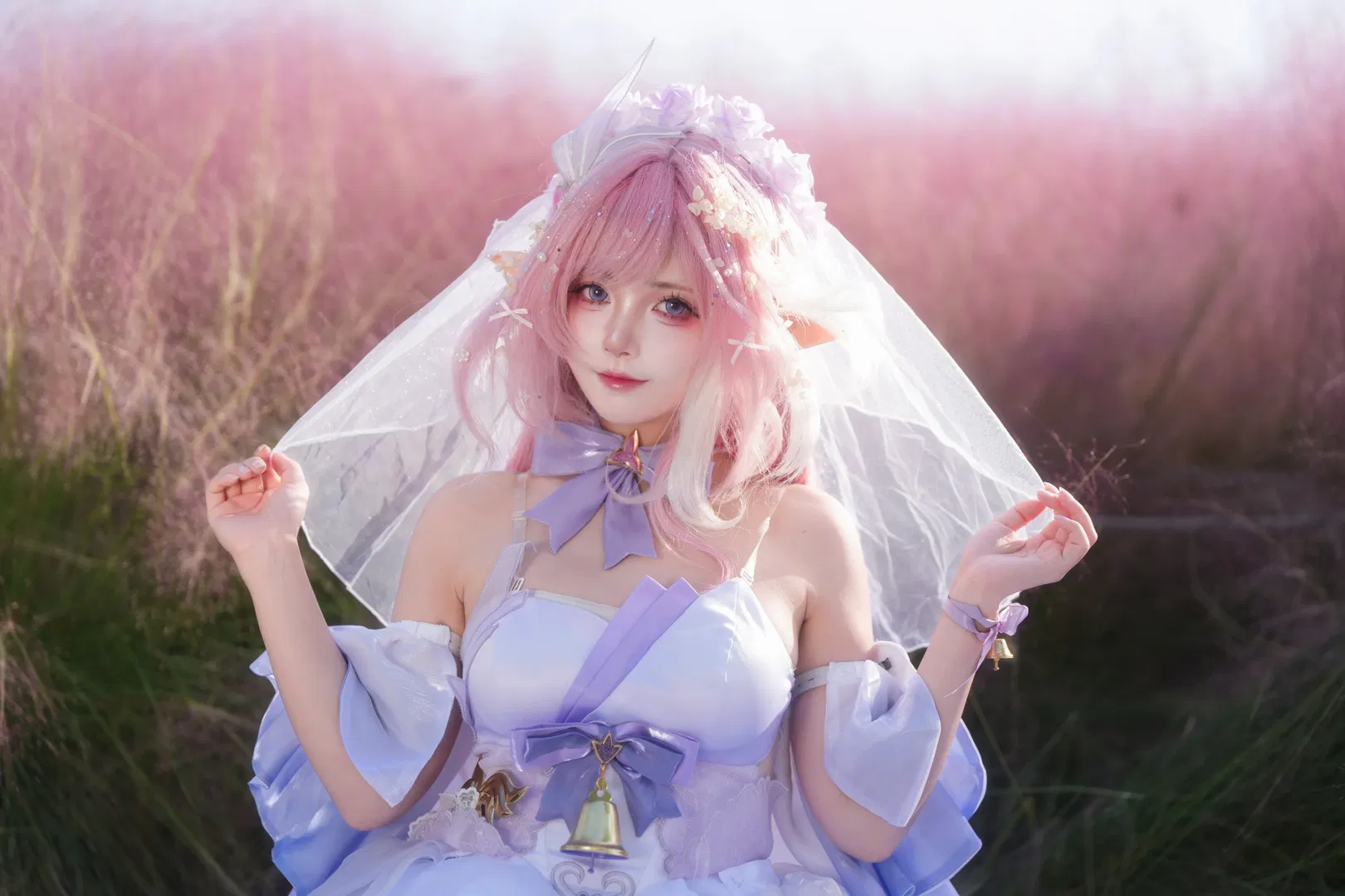 【爱莉希雅cos】粉黛花海中的花嫁妖精小姐 - 第 2 张