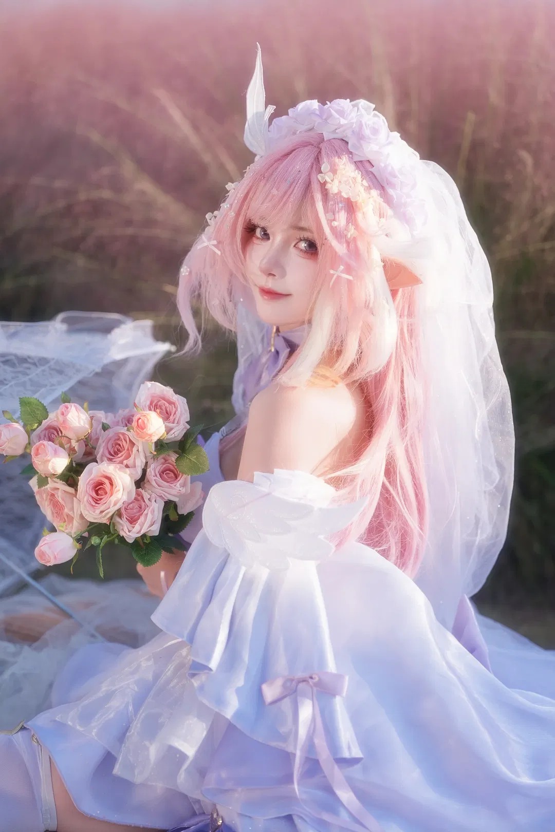 【爱莉希雅cos】粉黛花海中的花嫁妖精小姐 - 第 3 张