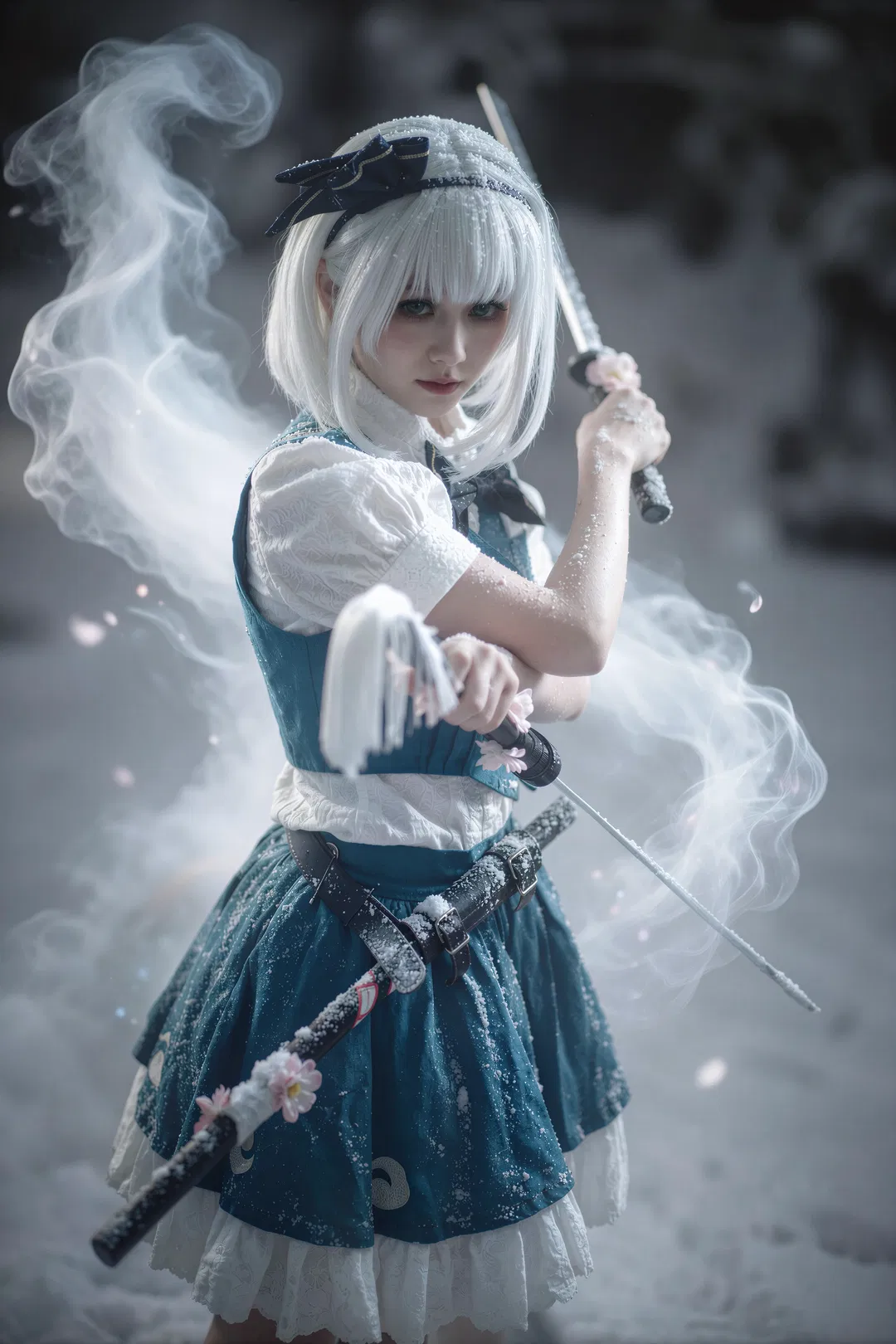 【魂魄妖梦cos】东方project庭师的雪中双刀 - 第 1 张