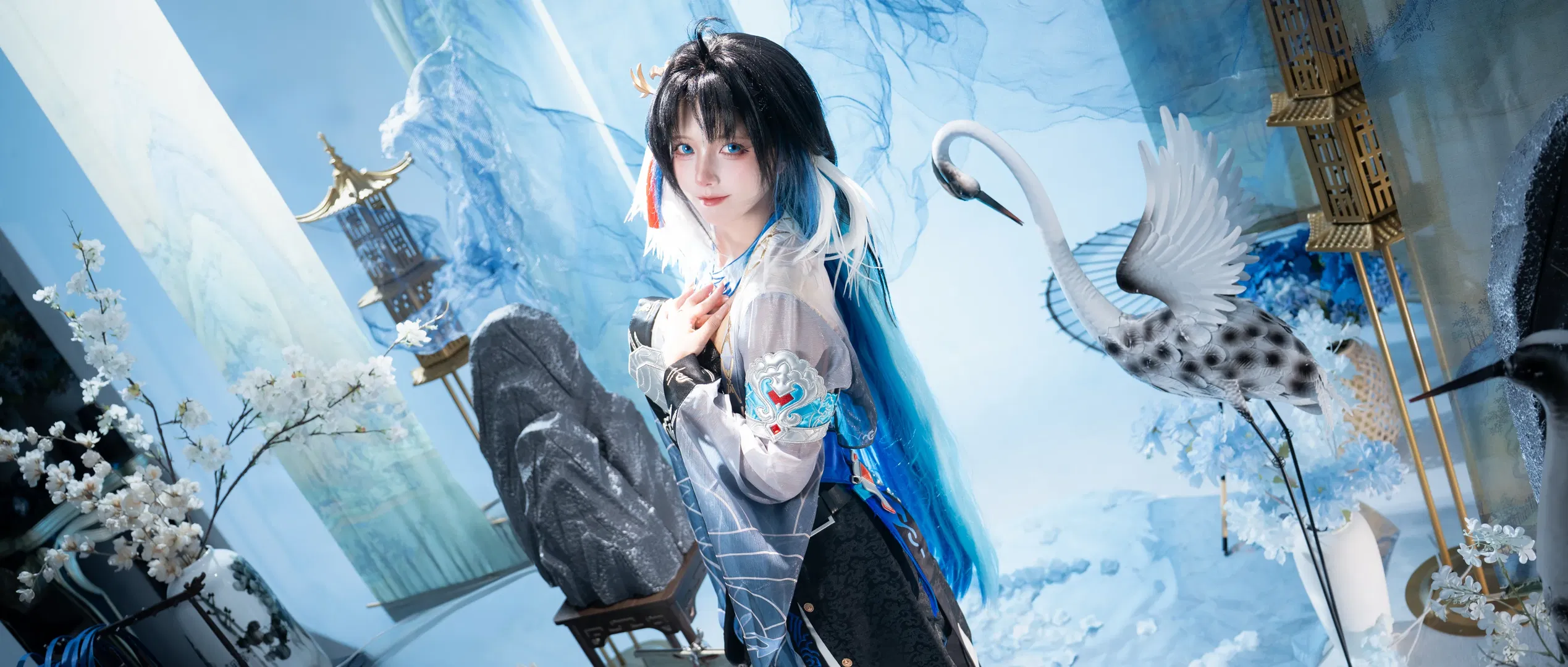 【秧秧cos】鸣潮夜翎，坠入静谧的蓝色梦境 - 第 1 张