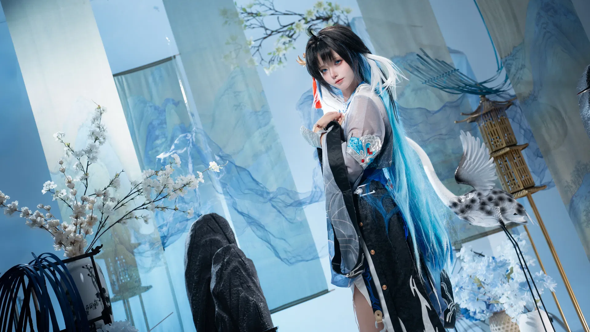 【秧秧cos】鸣潮夜翎，坠入静谧的蓝色梦境 - 第 2 张