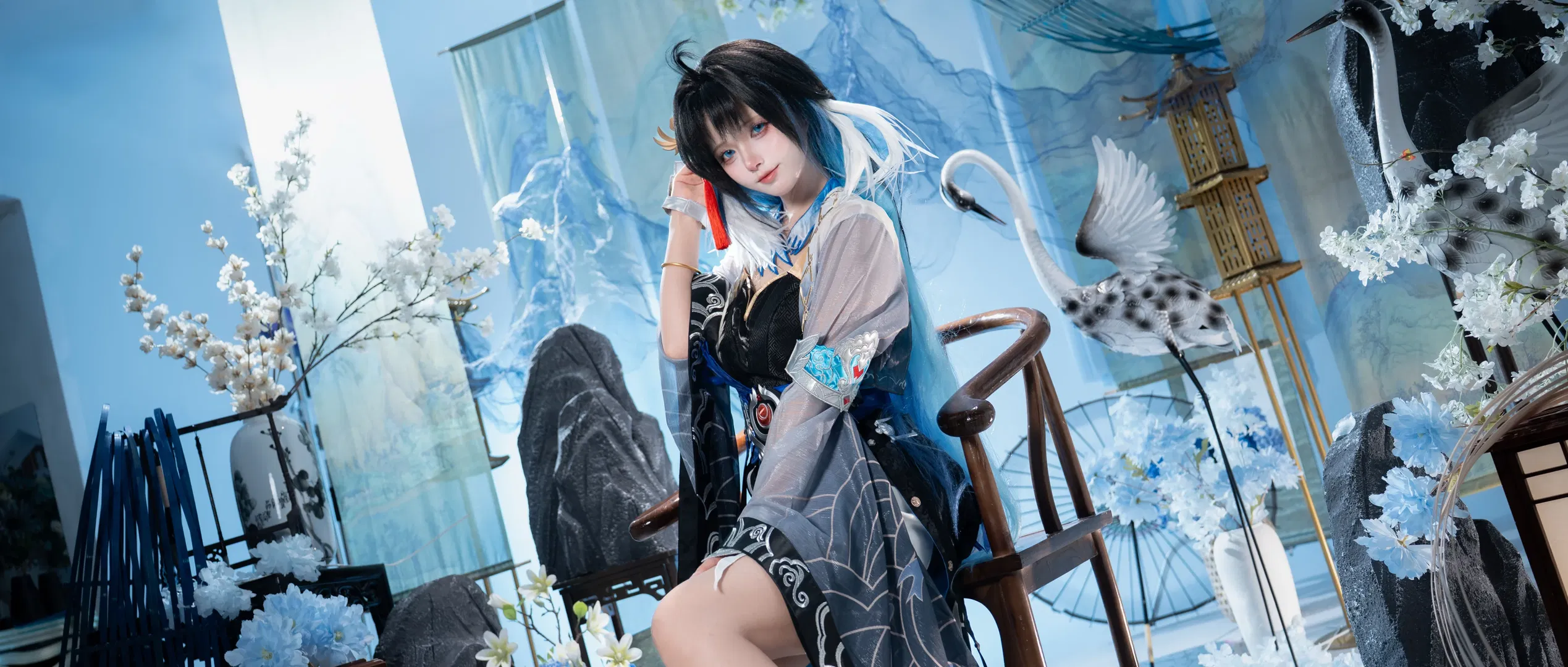 【秧秧cos】鸣潮夜翎，坠入静谧的蓝色梦境 - 第 3 张