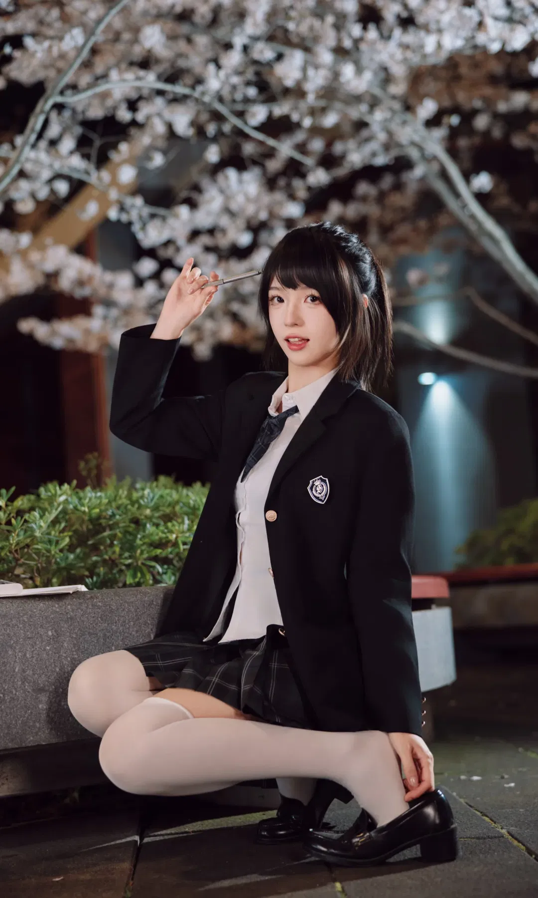 夜櫻下的清冷感JK制服寫真 - 第 3 張