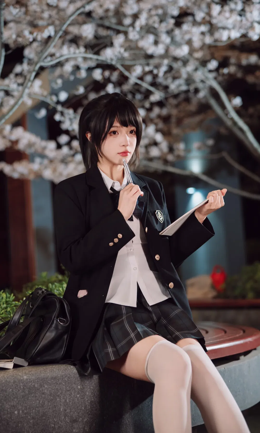 夜櫻下的清冷感JK制服寫真 - 第 4 張