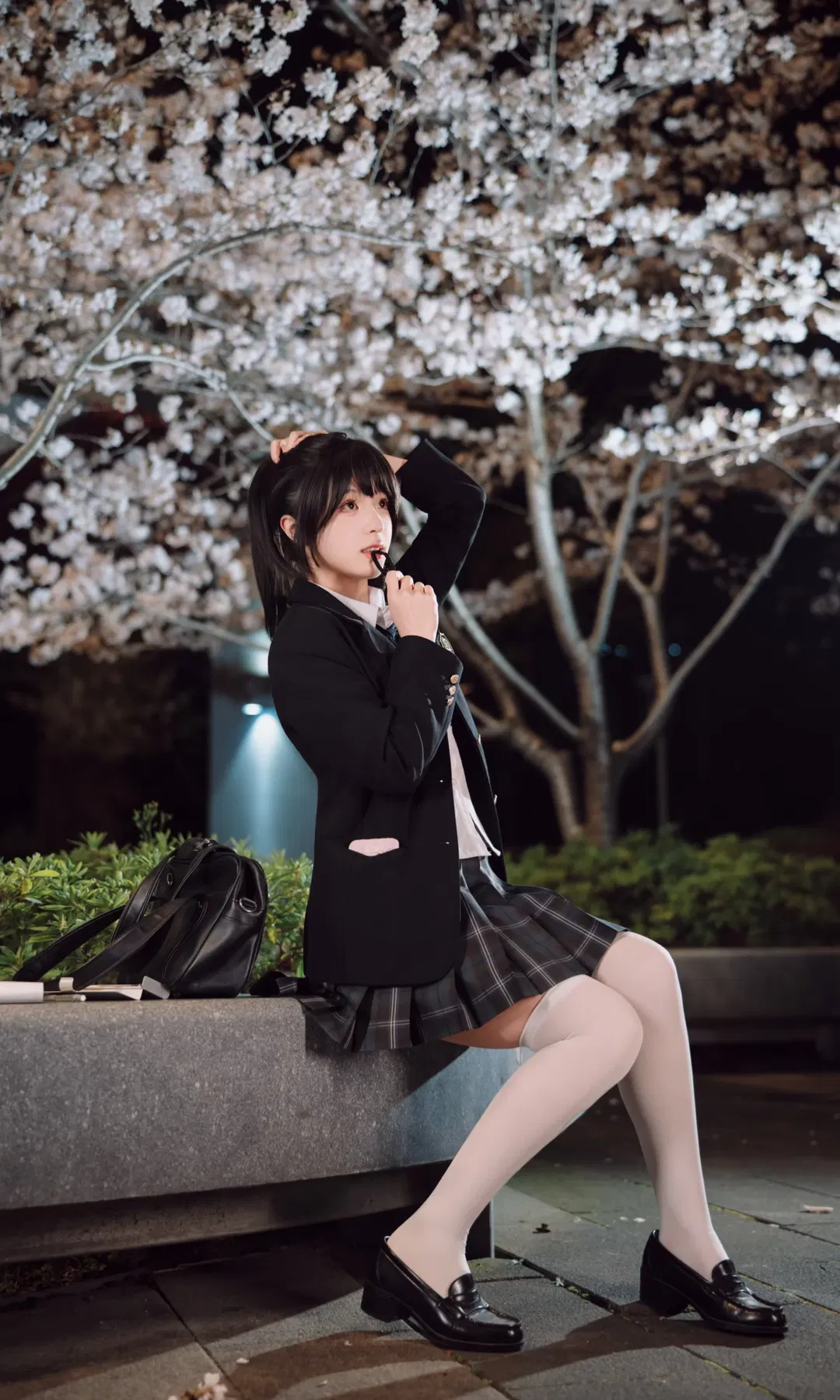 夜櫻下的清冷感JK制服寫真 - 第 5 張