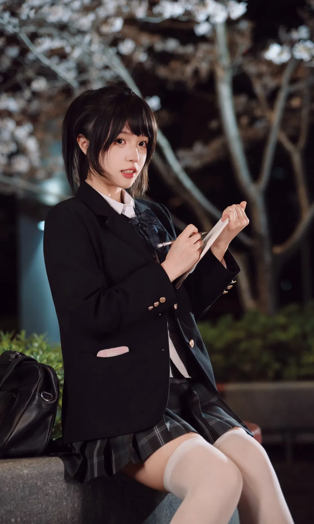 夜櫻下的清冷感JK制服寫真 - 第 6 張