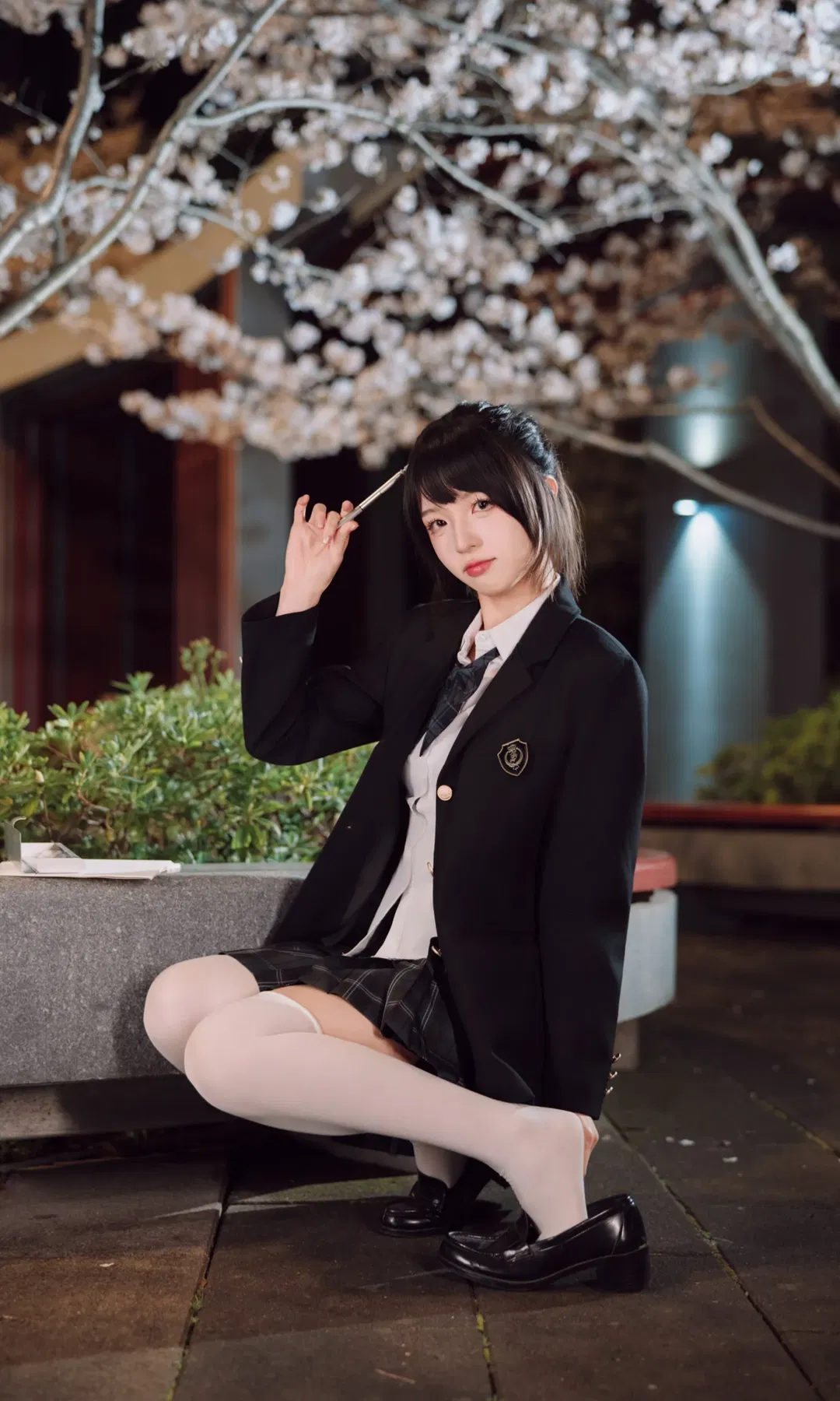 夜櫻下的清冷感JK制服寫真 - 第 8 張