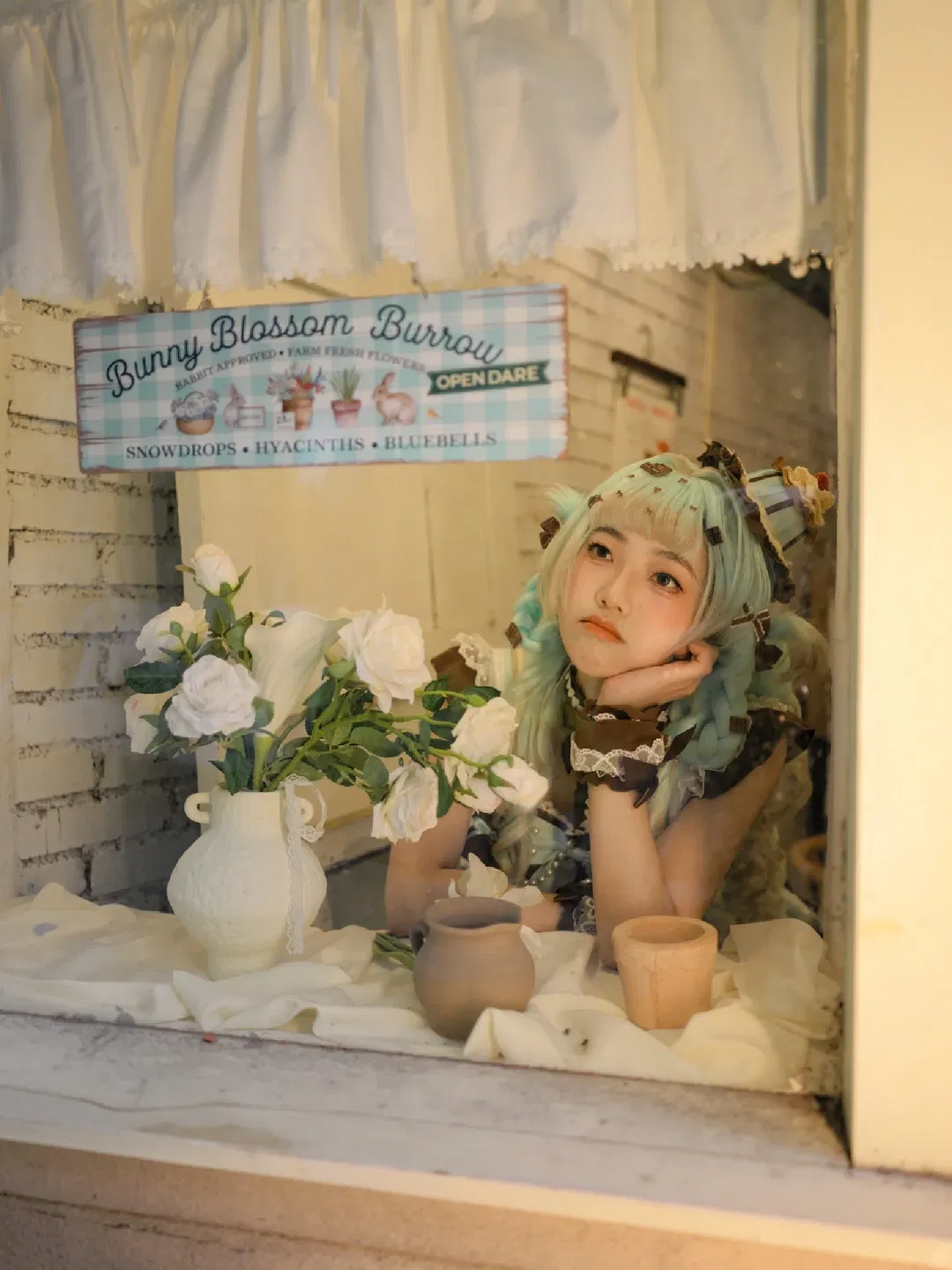薄荷巧克力Lolita穿搭，复古甜品店里的甜美日常 - 第 5 张