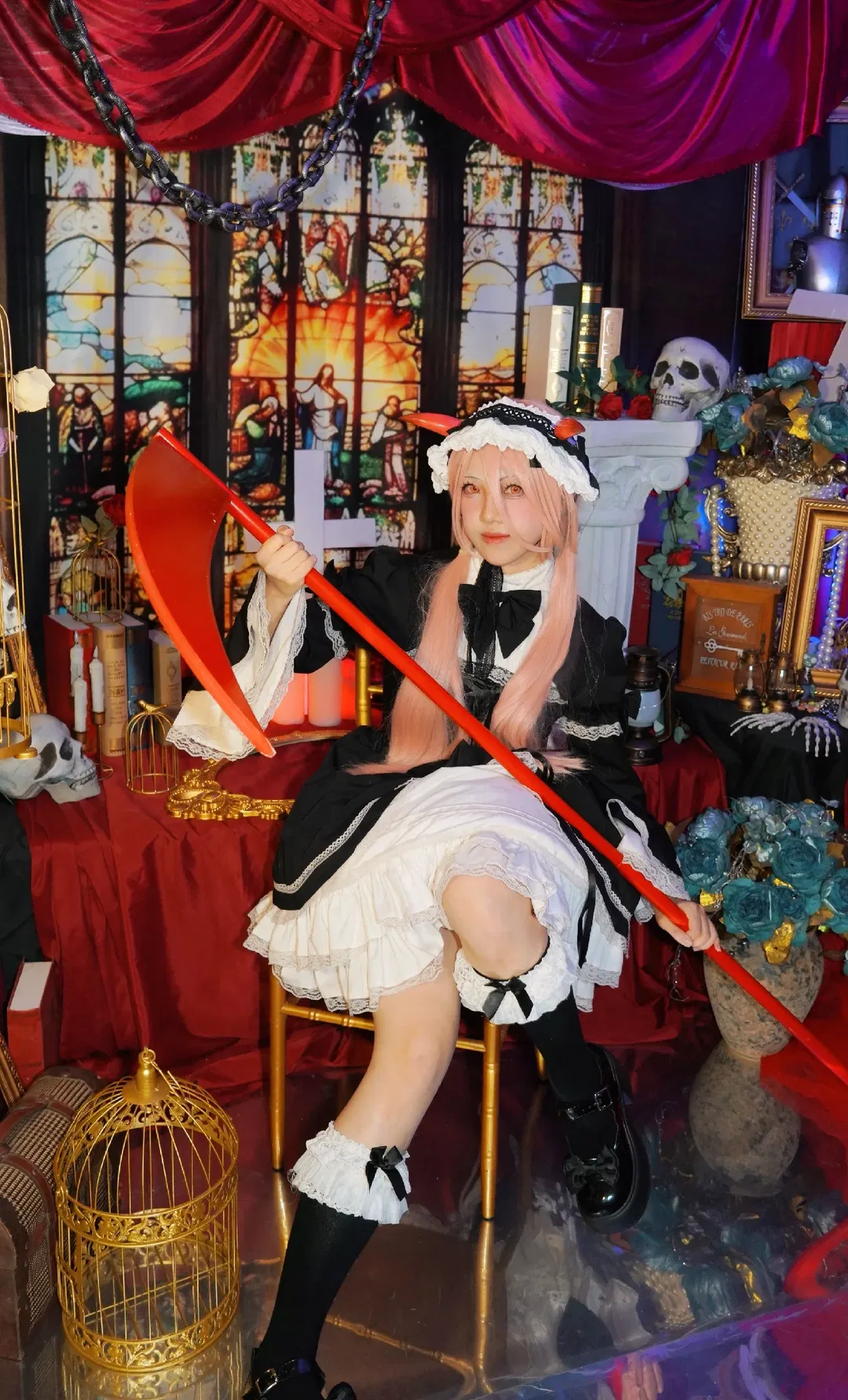 【帕瓦cos】电锯人女仆装暗黑哥特风演绎 - 第 8 张