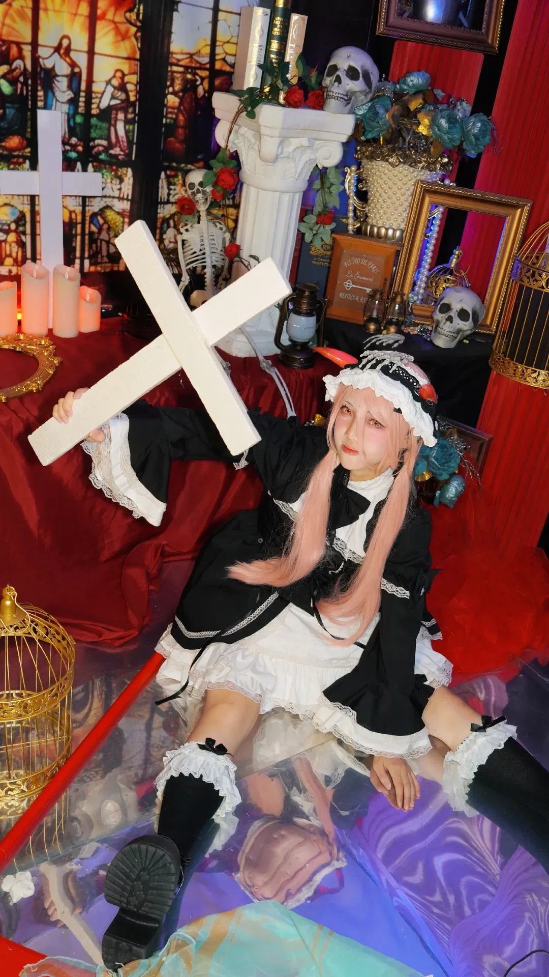 【帕瓦cos】电锯人帕瓦女仆装，红黑哥特风的双重魅力 - 第 4 张