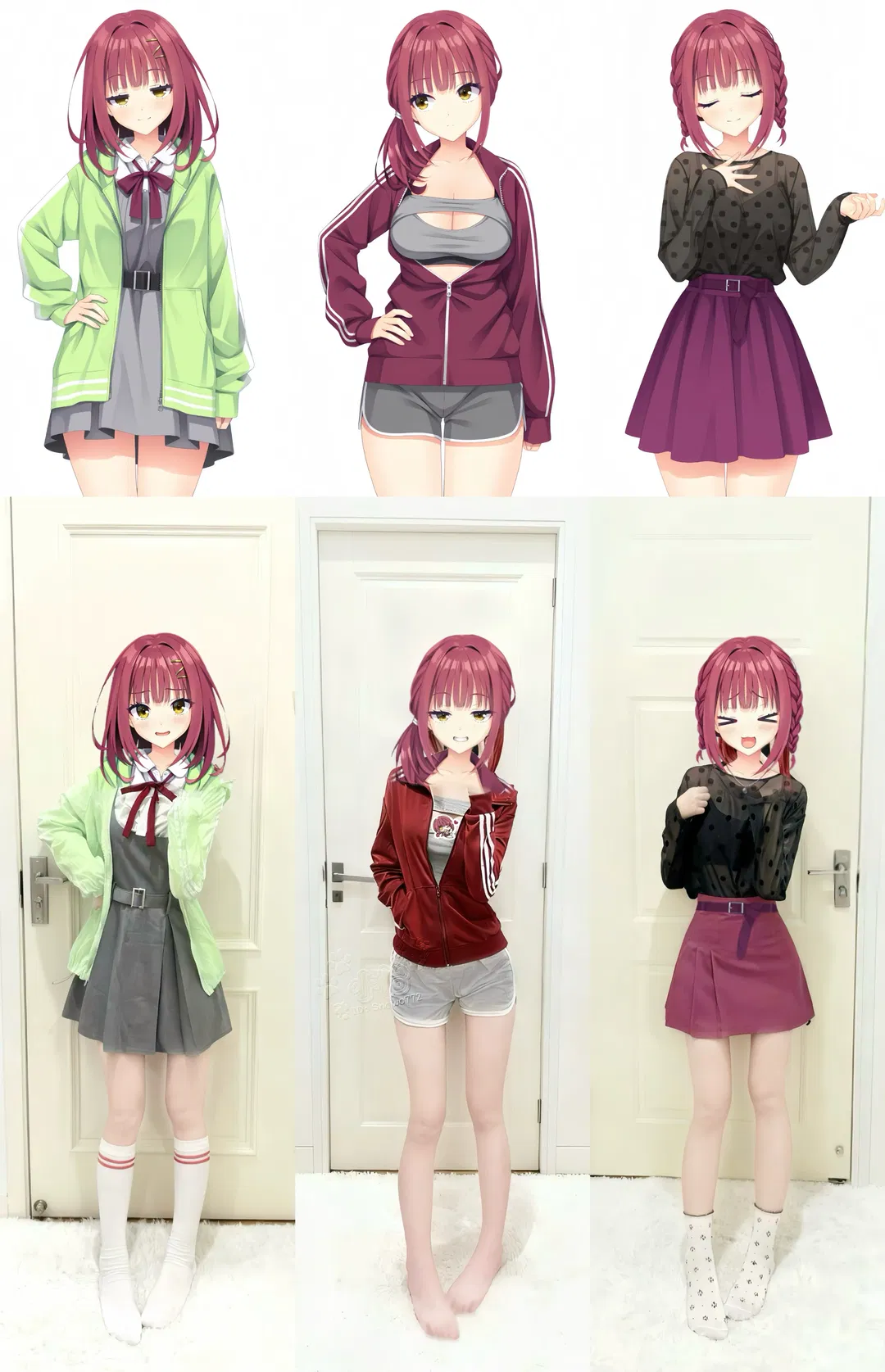 【二见原莉莉子cos】柚子社新作试衣，三套造型切换 - 第 1 张