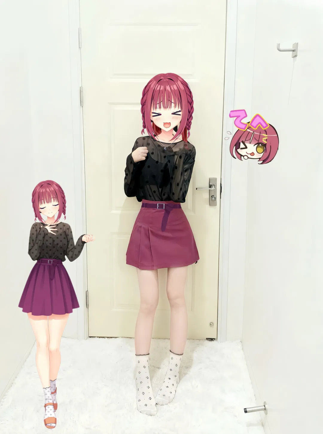 【二见原莉莉子cos】柚子社新作试衣，三套造型切换 - 第 4 张