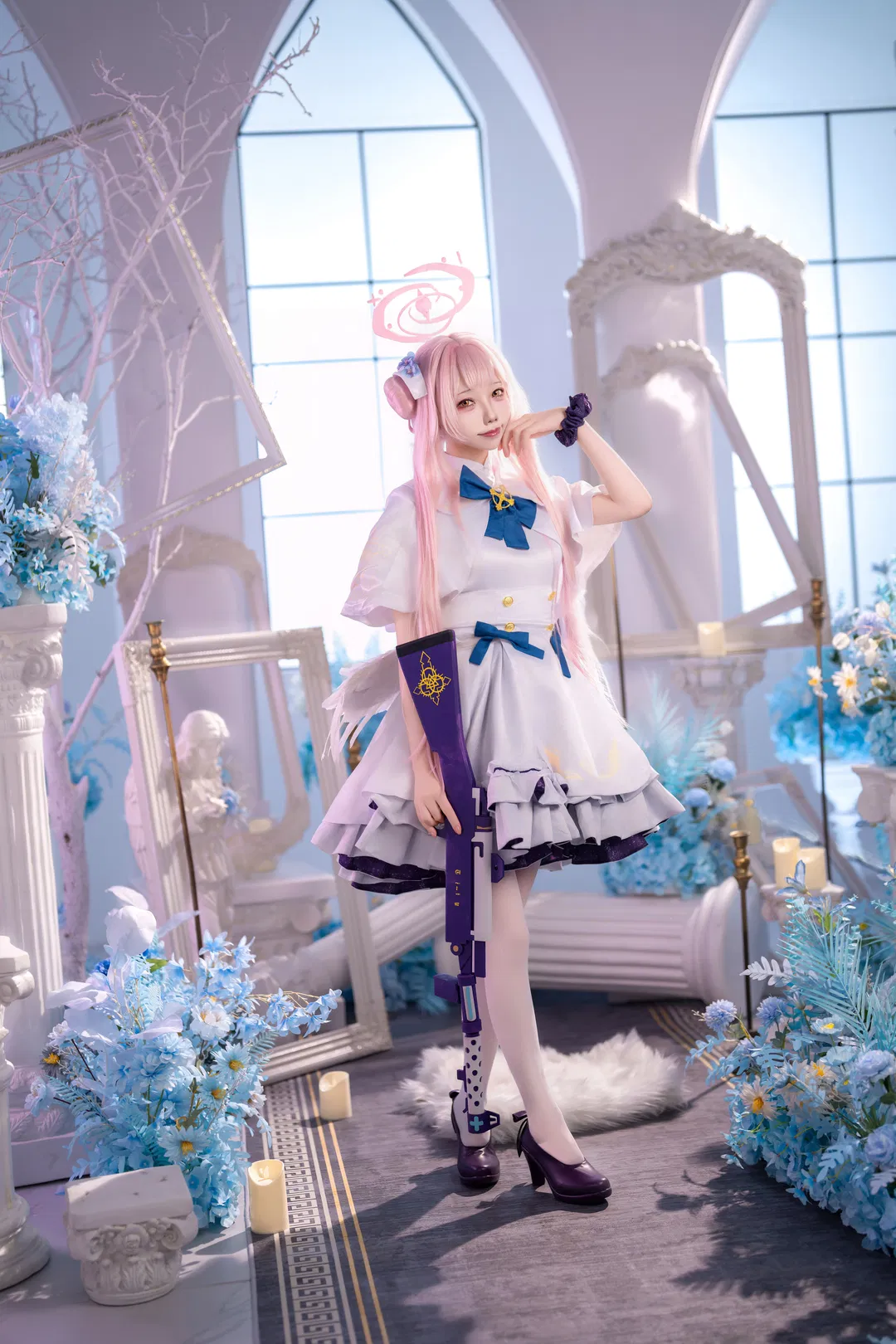 【圣园未花cos】蔚蓝档案，粉色光芒下的命中注定 - 第 1 张