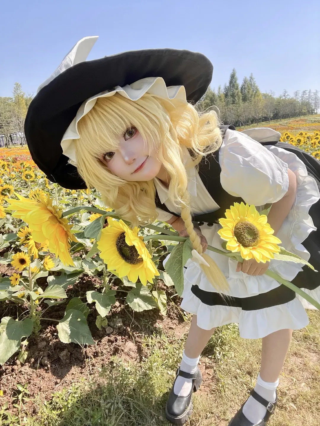 【魔理沙cos】向日葵花田里的黑白魔法使 - 第 1 张
