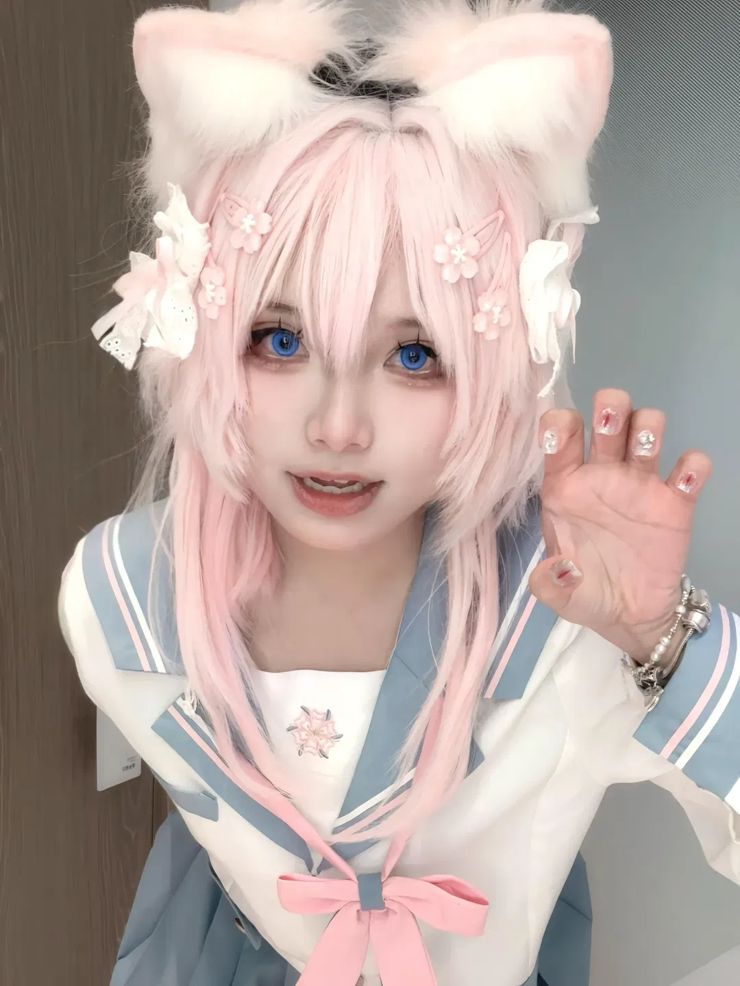 【三月七cos】崩坏星穹铁道猫耳私设，活泼可爱的水手服少女 - 第 2 张