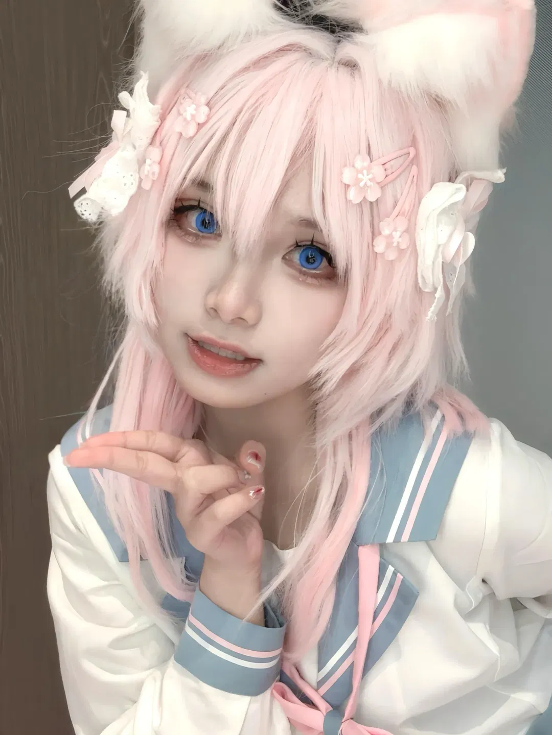【三月七cos】崩坏星穹铁道猫耳私设，活泼可爱的水手服少女 - 第 3 张