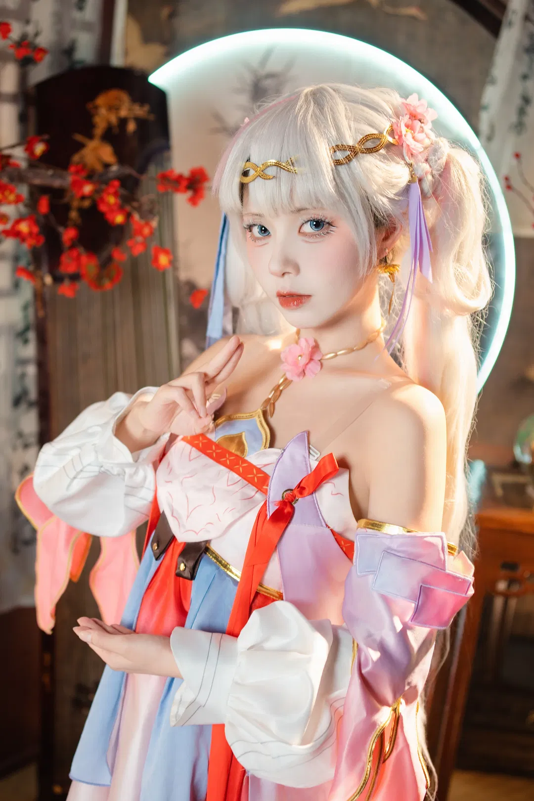 【今汐cos】桃夭灼灼，鸣潮今汐的天宿庭光写真 - 第 2 张