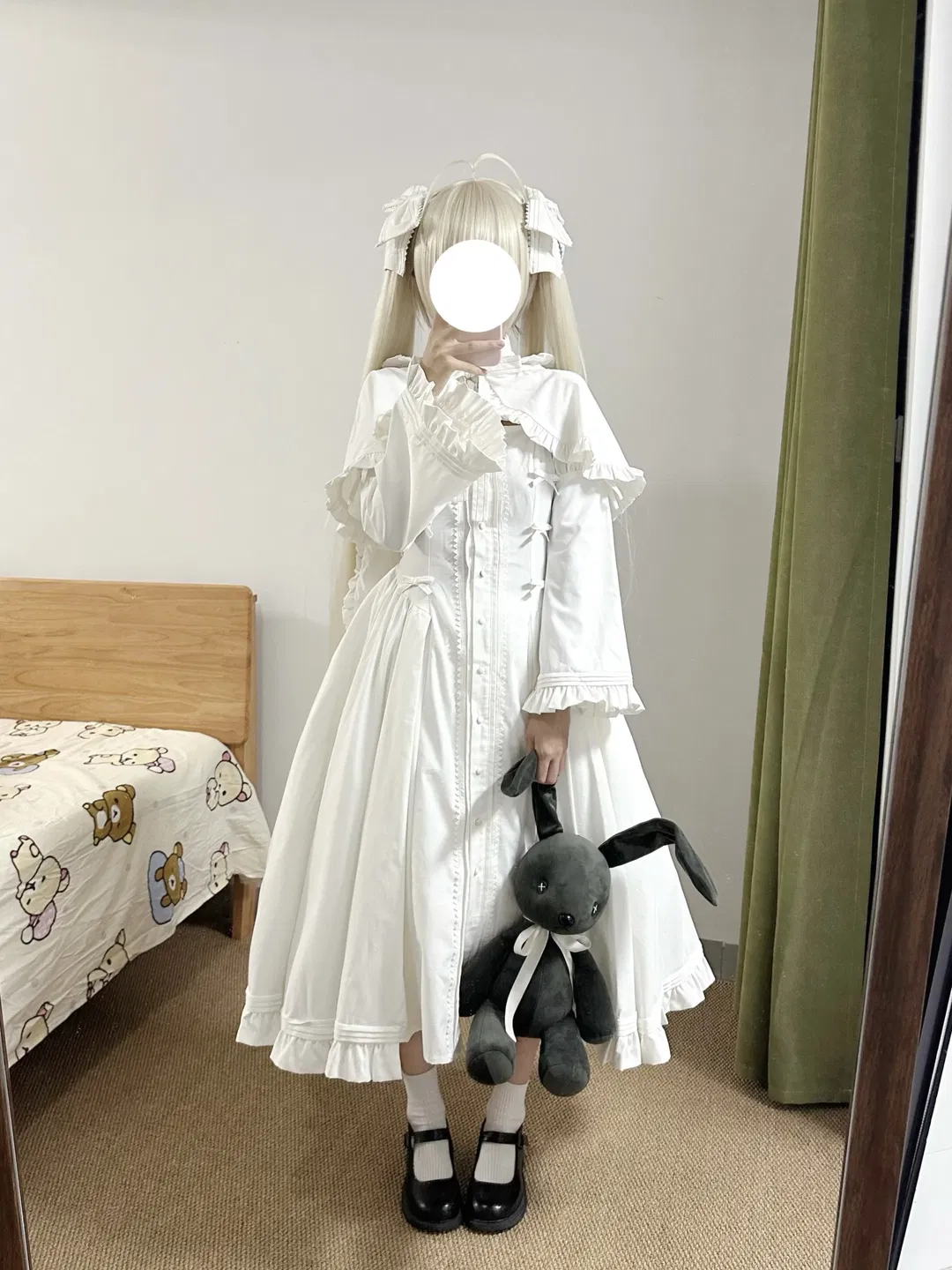 【春日野穹cos】缘之空纯白兔耳洋装试穿 - 第 2 张