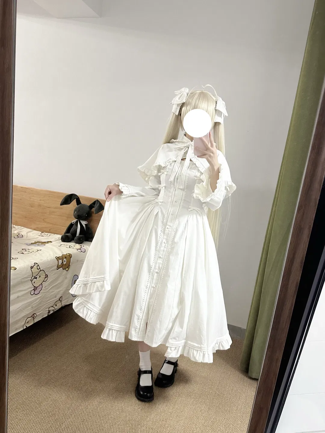 【春日野穹cos】缘之空纯白兔耳洋装试穿 - 第 3 张