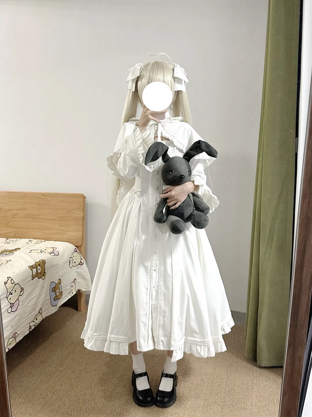 【春日野穹cos】缘之空纯白兔耳洋装试穿 - 第 4 张