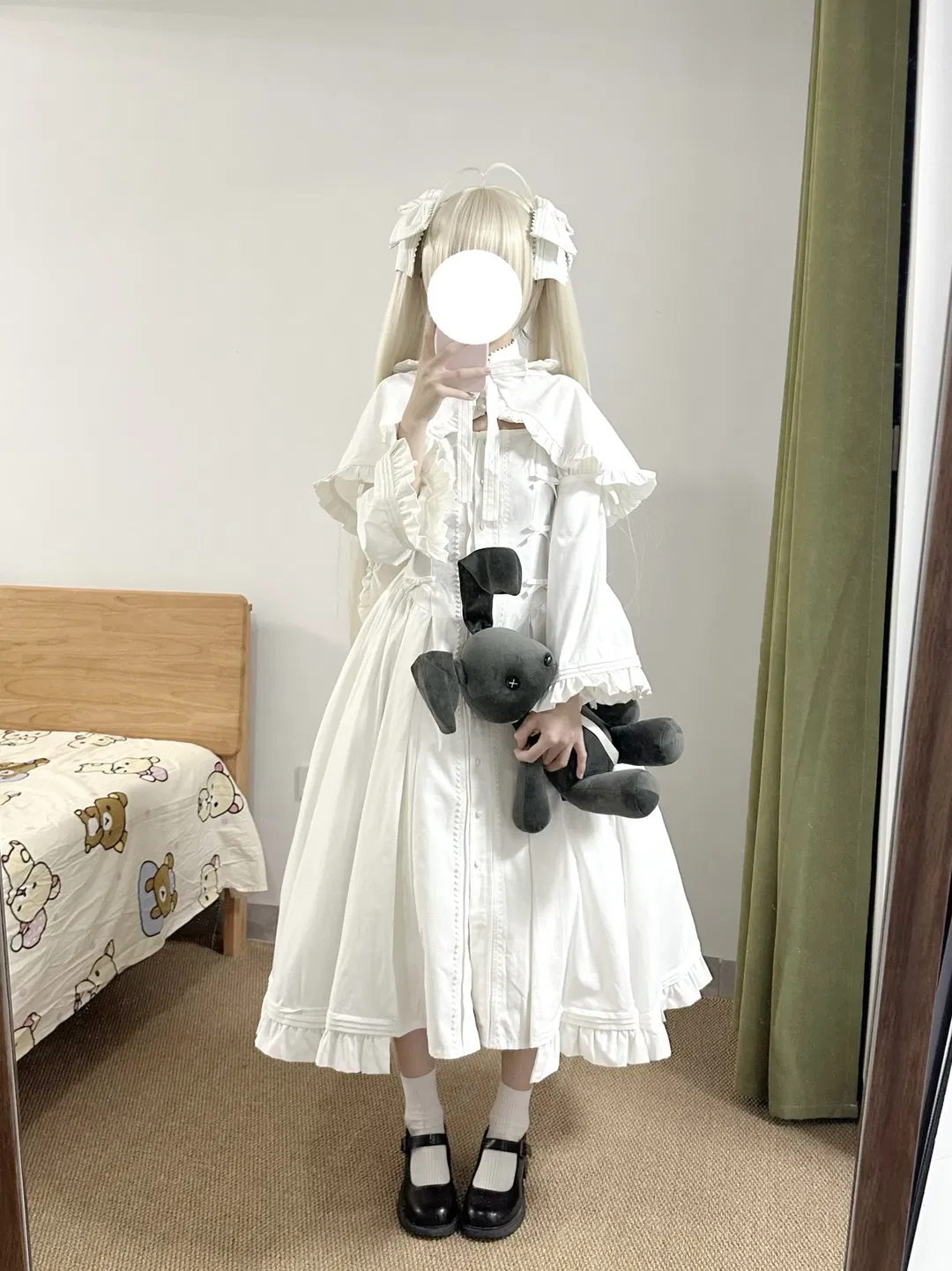 【春日野穹cos】缘之空纯白兔耳洋装试穿 - 第 6 张
