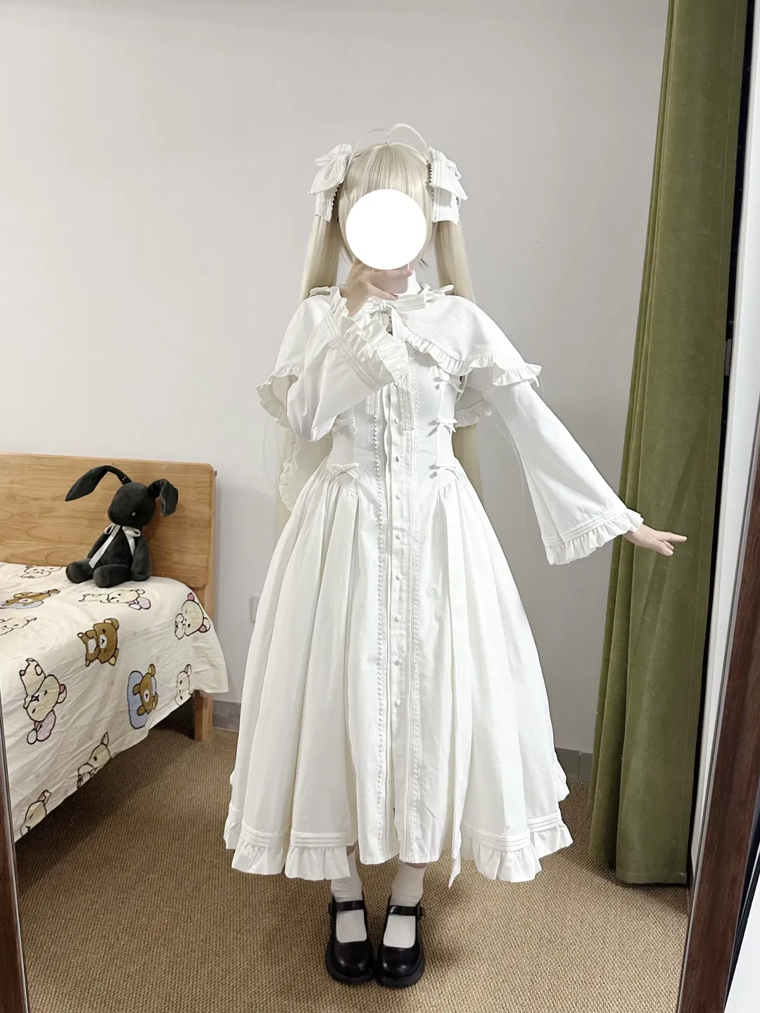 【春日野穹cos】缘之空纯白兔耳洋装试穿 - 第 7 张