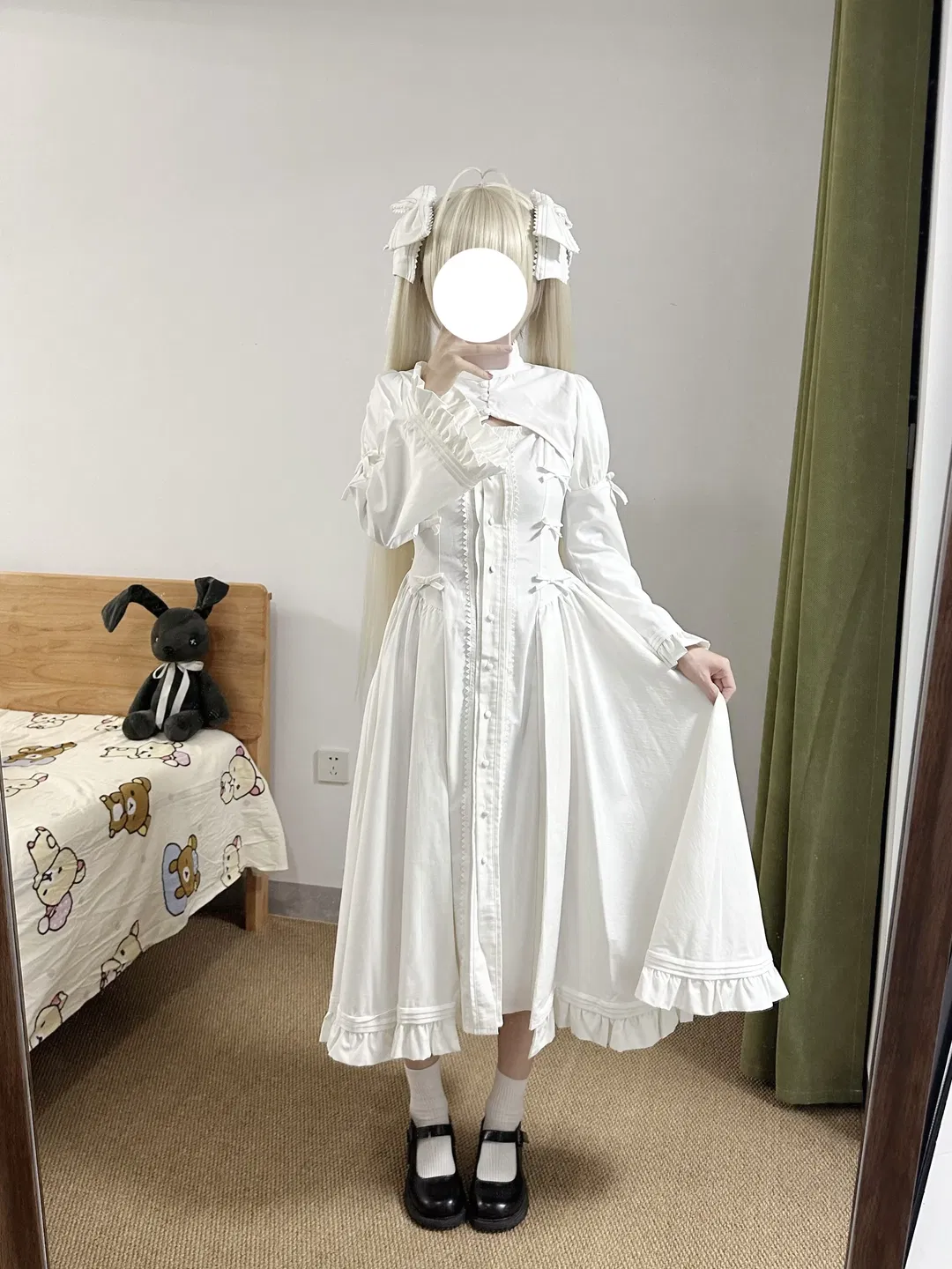 【春日野穹cos】缘之空纯白兔耳洋装试穿 - 第 8 张