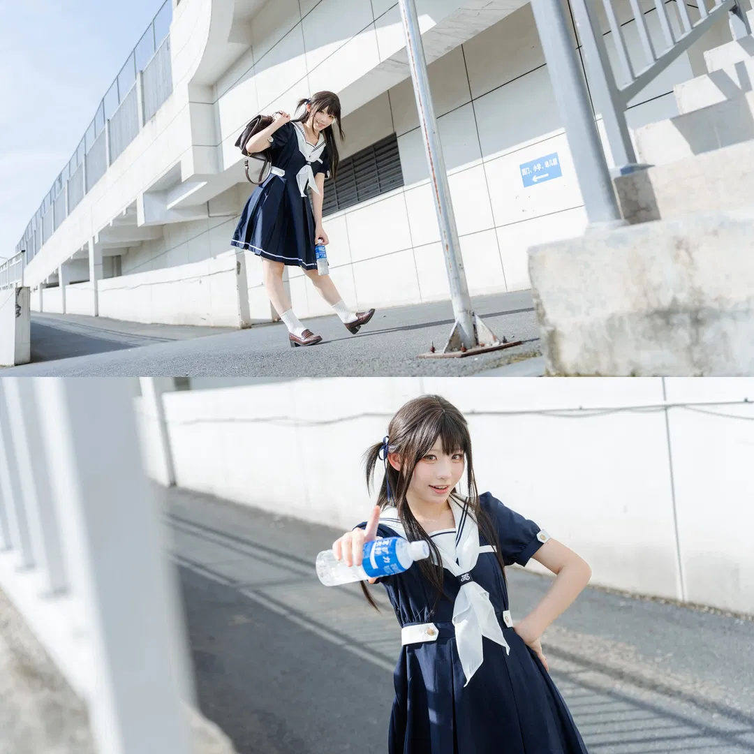 深蓝水手服与纯粹日光 日系JK写真记录 - 第 8 张