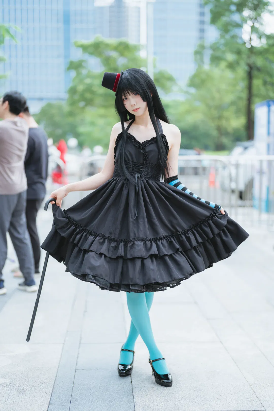 【秋山澪cos】轻音少女CICF漫展的蓝丝袜造型拍摄记录 - 第 2 张