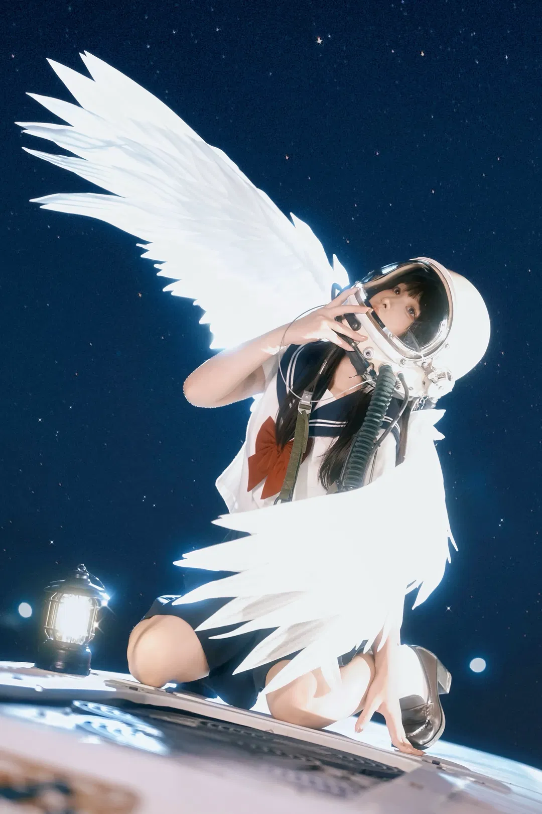 在星空背景下拍宇航员JK制服创意写真 - 第 1 张