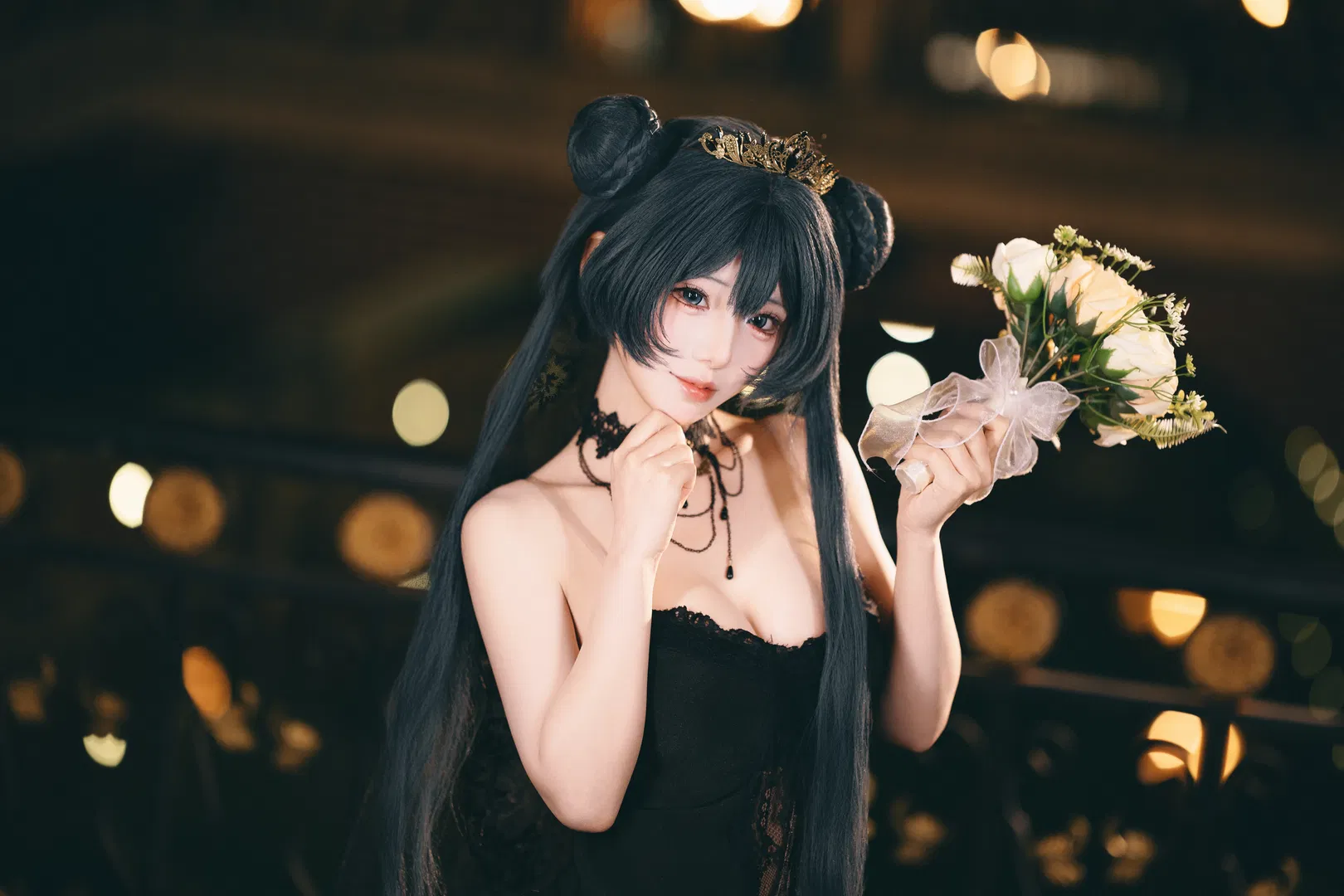 【龙华妃咲cos】蔚蓝档案黑花嫁造型 - 第 4 张